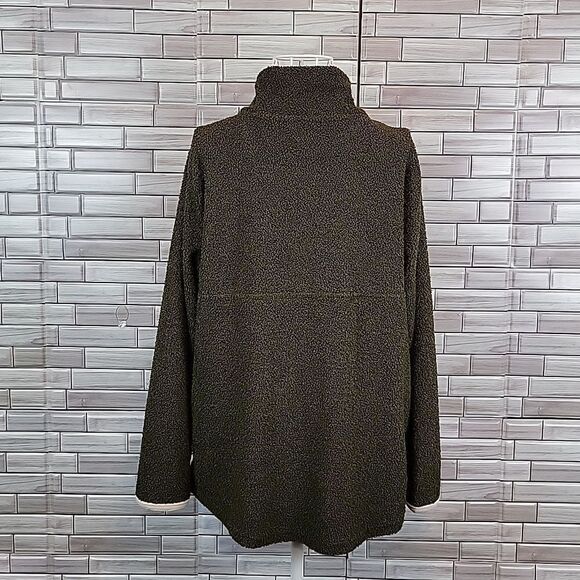Entro pullover fleece olive green sweater Size M - Picture 7 of 11